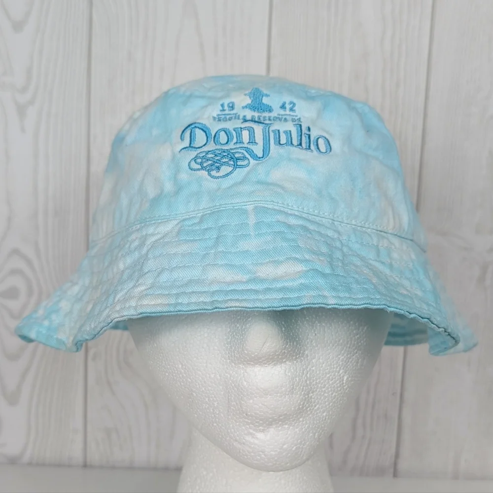 Don Julio Hit Bucket Hat Tie Dyed With Ice Method Light Blue And White - Picture 5 of 8